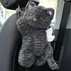 Plush Tissue Dispenser Plush Hangable Animal Car Tissue Holder 2 In 1 Car Tissue Box And Trash Can Decorative Organizer Black 4
