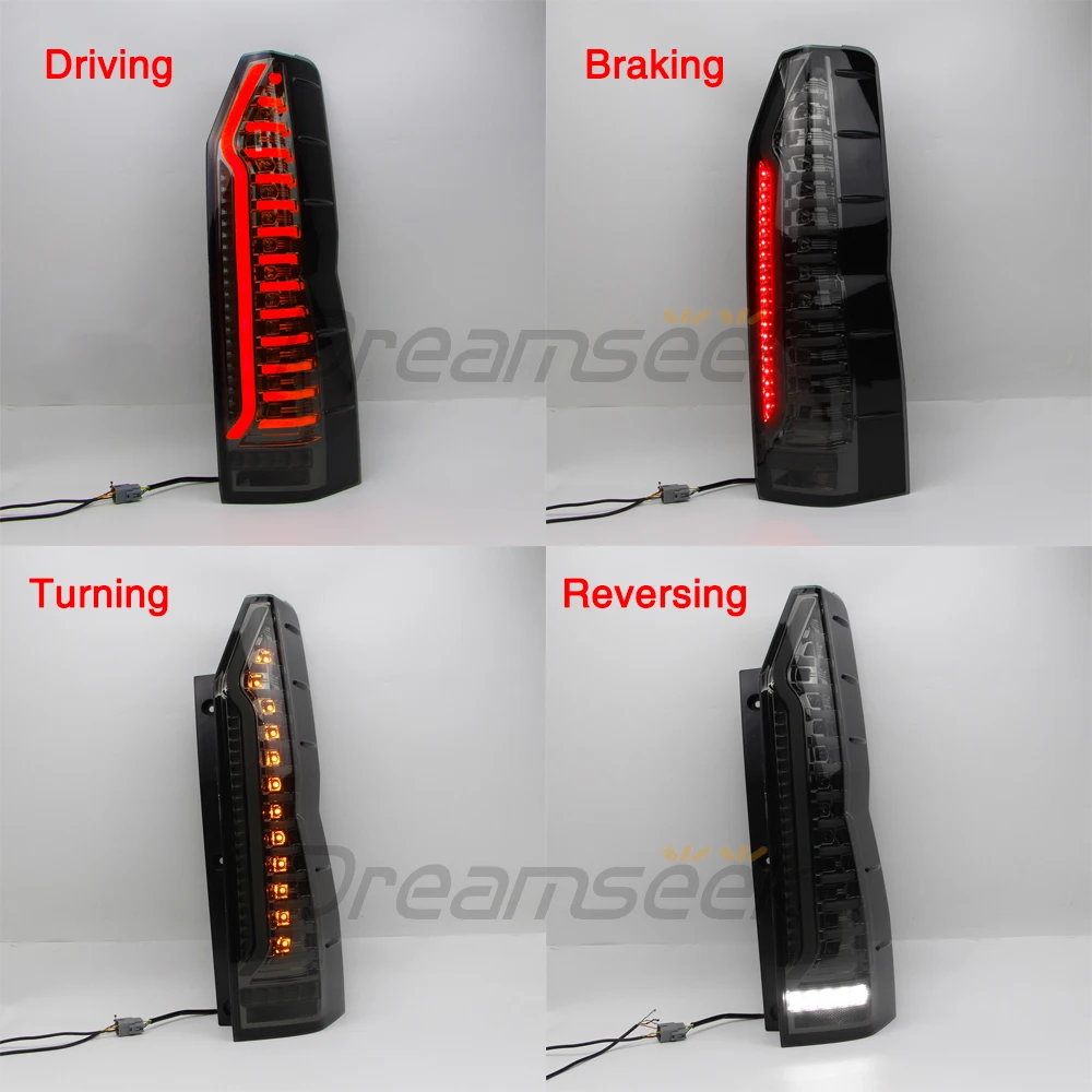 LED Tail Light Assembly For Toyota HiAce H300 2019 2020 2021 2022 2023 Brake Driving Reversing Lamp W/ Dynamic Turn Smoke Lens