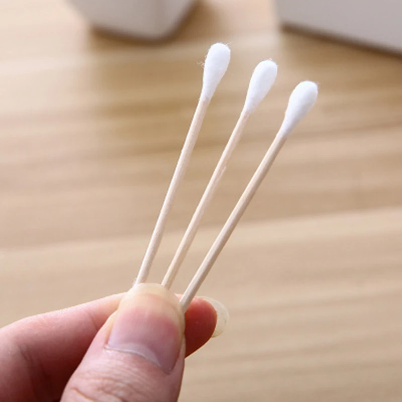 100/500Pcs One-time Cotton Swab Bamboo Cotton Buds Micro Brushes Ear Sticks Cotton Swab Wadded Sticks Wooden Ears Cleaning Tools