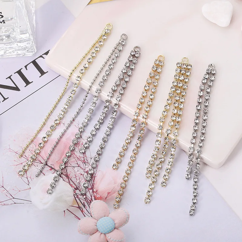 10pcs/Lot Trendy Rhinestone Copper Tassel for Jewelry Making DIY Handmade Phone Charm Earring Necklace Findings Accessories