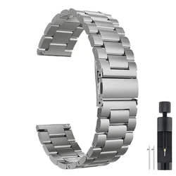 Premium Stainless Steel Metal Strap - Business Style Bracelet for Smartwatches, Unisex Correa (Titanium Color)