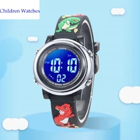 Children's electronic luminous watch LED cute cartoon dinosaur waterproof boy student clock Children's Day gift Reloj C09