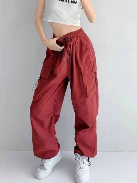 Cargo Pants Women Loose Vintage Streetwear Elastic Waist Spring Korean  Style Cool Unisex Casual All-match Mujer Fashion Daily - AliExpress