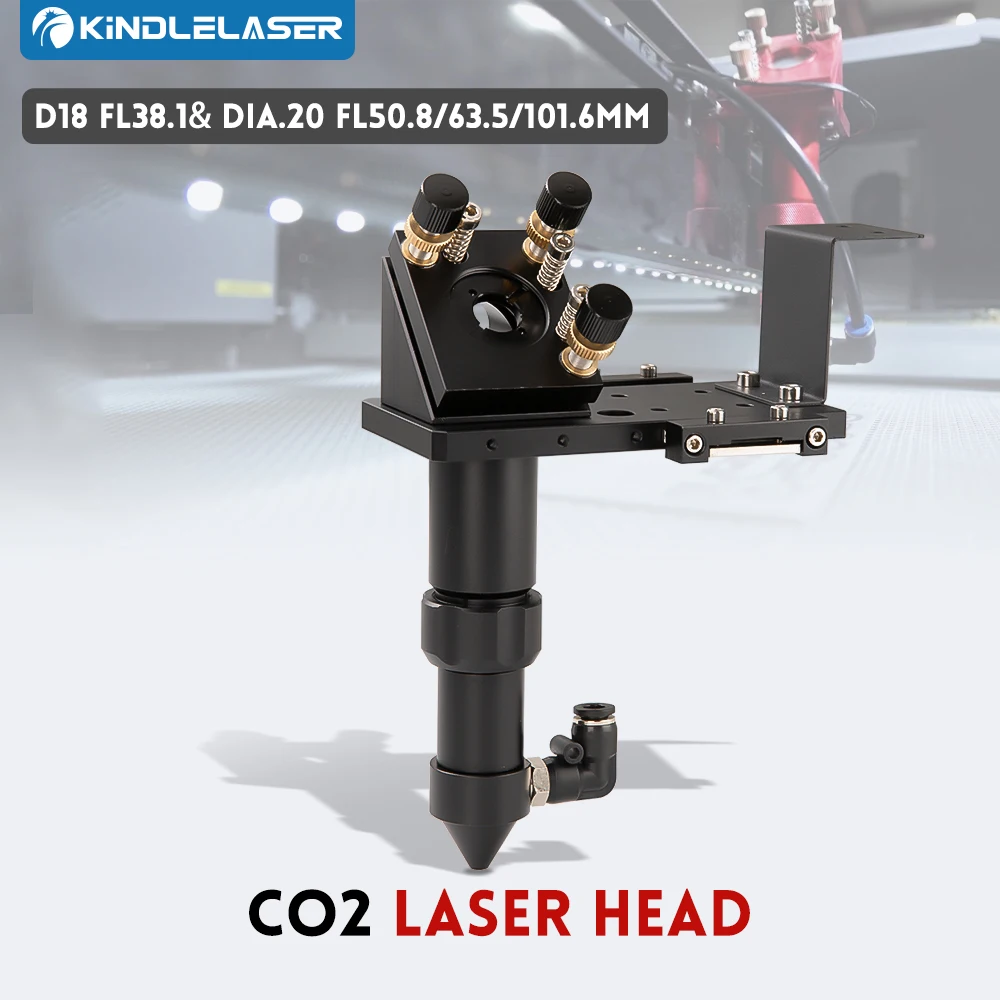 

Kindlelaser CO2 Laser Head Dia.18 FL38.1& Dia.20 FL50.8 / 63.5/101.6mm Mount for Laser Engraving Cutting Machine(Black)