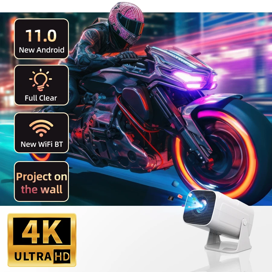 New 5G Portable Home Projector, Supports 1080P, Immersive Home Theater, Suitable for Home/Outdoor/Office, Compatible with U