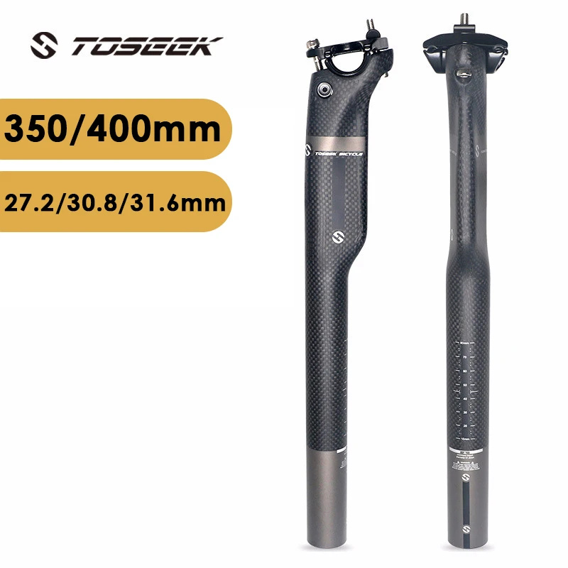 

Carbon Fiber Bicycle Seat Post Break Wind MTB Road Bike Seat Tube 350X400mm 27.2/30.8/31.6mm Matte Glossy Cycling Seatpost