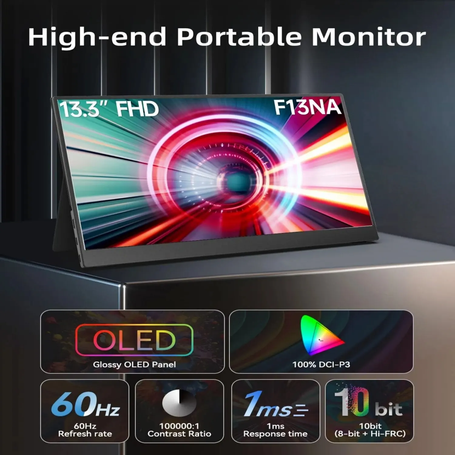 Bimawen OLED ޴ , FHD ȭ  ð,  Sunc  HoR  , 13.3 ġ, 1ms, 10 Ʈ 100% DCI-P3 