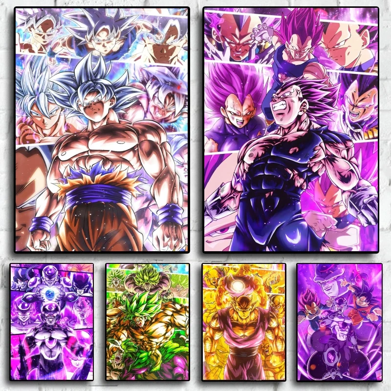 

Canvas Art Walls Dragon Ball Goku Painting Gifts Cartoon Character Picture Hanging Kid Action Figures Modern Living Room Poster