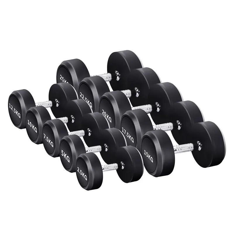 Rubber Covered Dumbbell Set Fitness Equipment, Men's Household