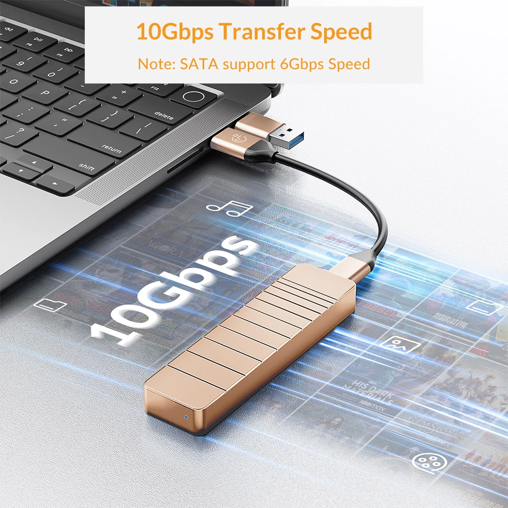 Idsonix-nvme Gabinete Ssd tipo c Usb 3.2 Case de Disco Rígido Externo M.2 Nvme Pcie Suporte m Key b & m Key para Laptop Macbook 10gbps - Imagem 2