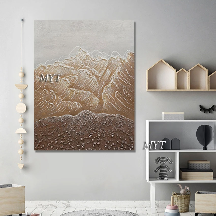 

100% Handmade Light Color Thick Texture Contemporary Abstract Oil Painting Unframed Decoration Wall Picture Home Artwork