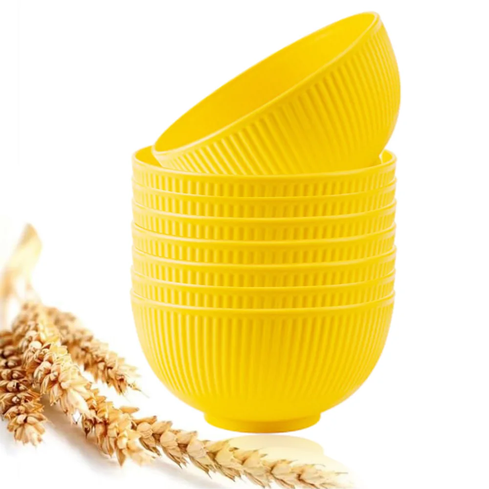 Eco-Friendly Unbreakable Wheat Straw Bowl Set - 8 Piece Collection