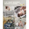 5 in 1 Baby Bassinet Bedside Sleeper, Baby Bedside Crib 5 Functions,Bedside Sleeper, Bassinet Crib, Changing Station for Newborn 2