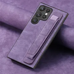 Vintage Leather Wristband Phone Case - Elegant Skin Cover - SM Note20Ultra (PURPLE)