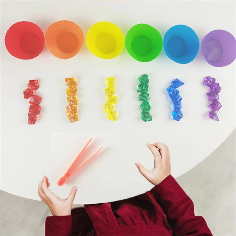

Montessori Sensory Material Color Rainbow Shape Matching Game Sensory Toys For Children From 3 To 5 Years C64W