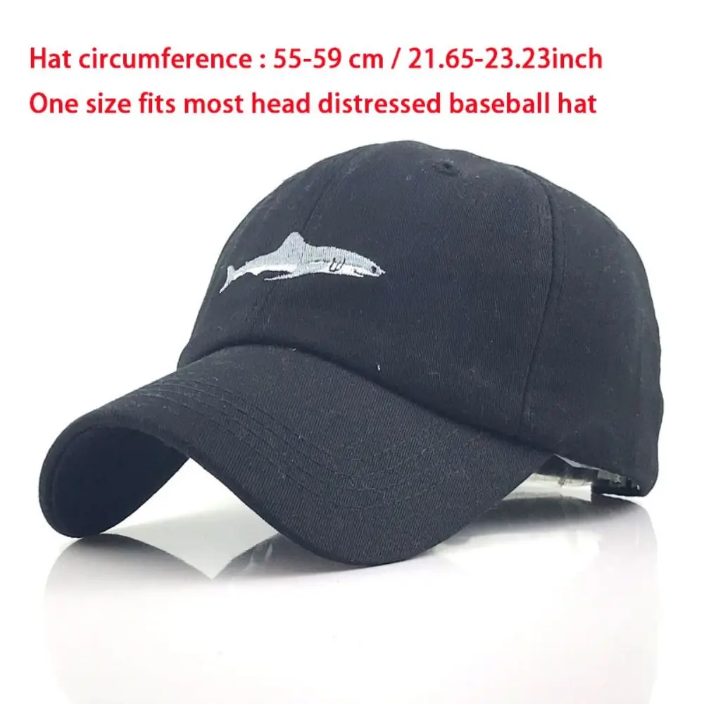 Baseball Caps Shark Snapback Man Cap Baseball Cap Hip Hop Embroidery Curved Strapback Sad Hat Summer Fish Sun Hat Cap 6