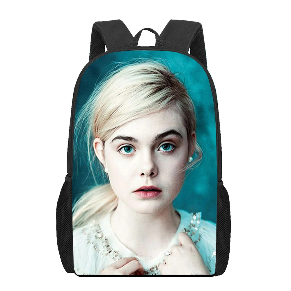 Elle Fanning 3D Print Backpacks For Girls Boys Children School Bags Orthopedic Backpack Kids Book Bag Knapsack