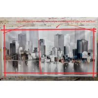 Mintura,New York Skyline Cityscape Architecture Abstract Art Handmade Oil Painting On Canvas,Wall Picture Modern,Home Decoration 3