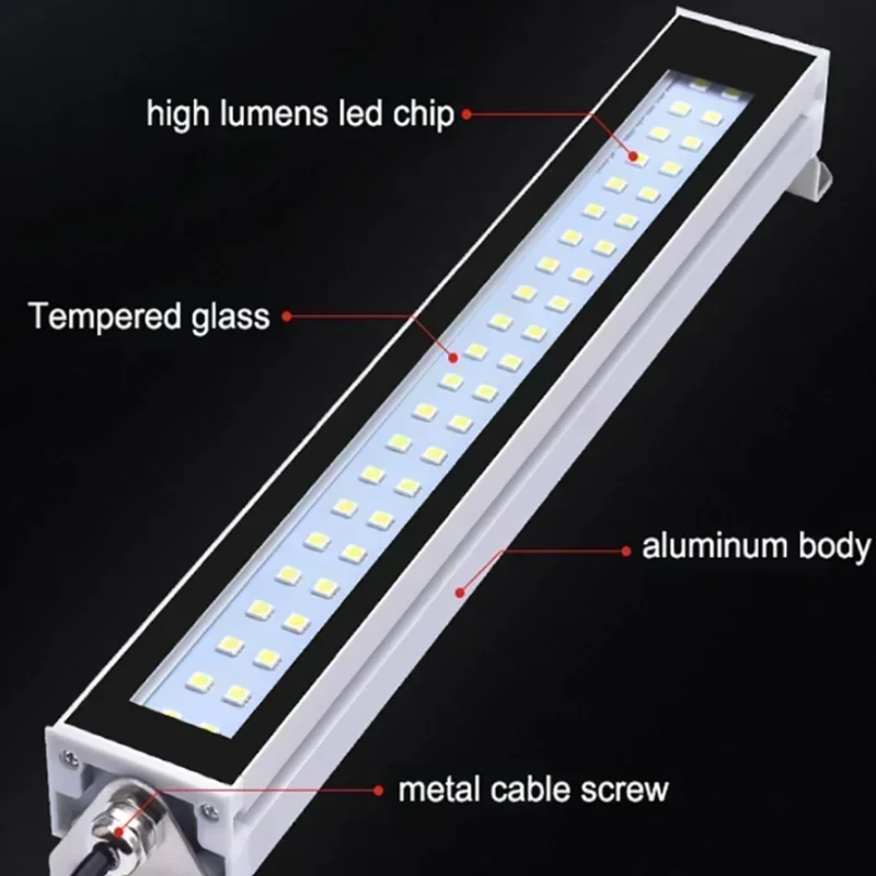 Led Machine Tool Work Light Waterproof Oil-proof Explosion-proof 220V 24V Aluminum Alloy