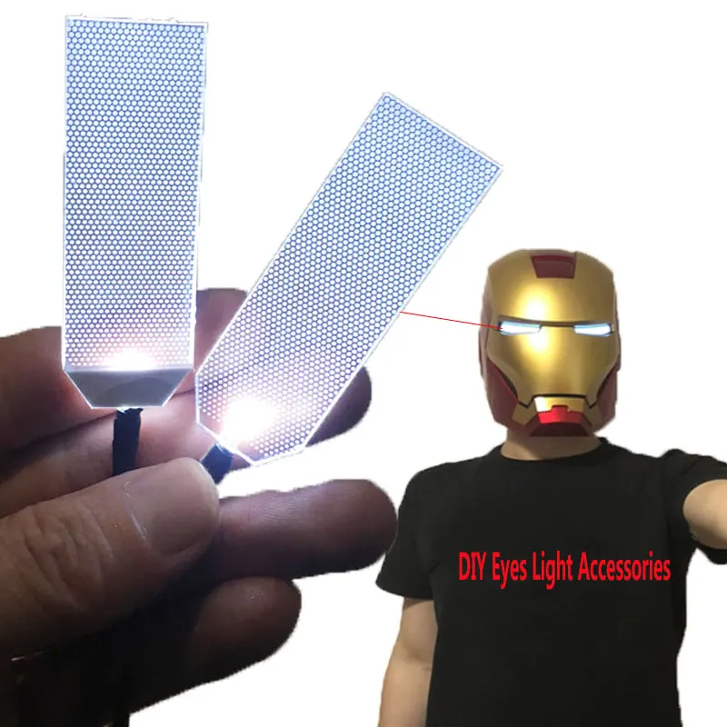 

Cosplay DIY Led Glow Light Eyes Kits for Tony Stark Eye Light Mask Helmet Props Accessories Cannot Bend Small Size