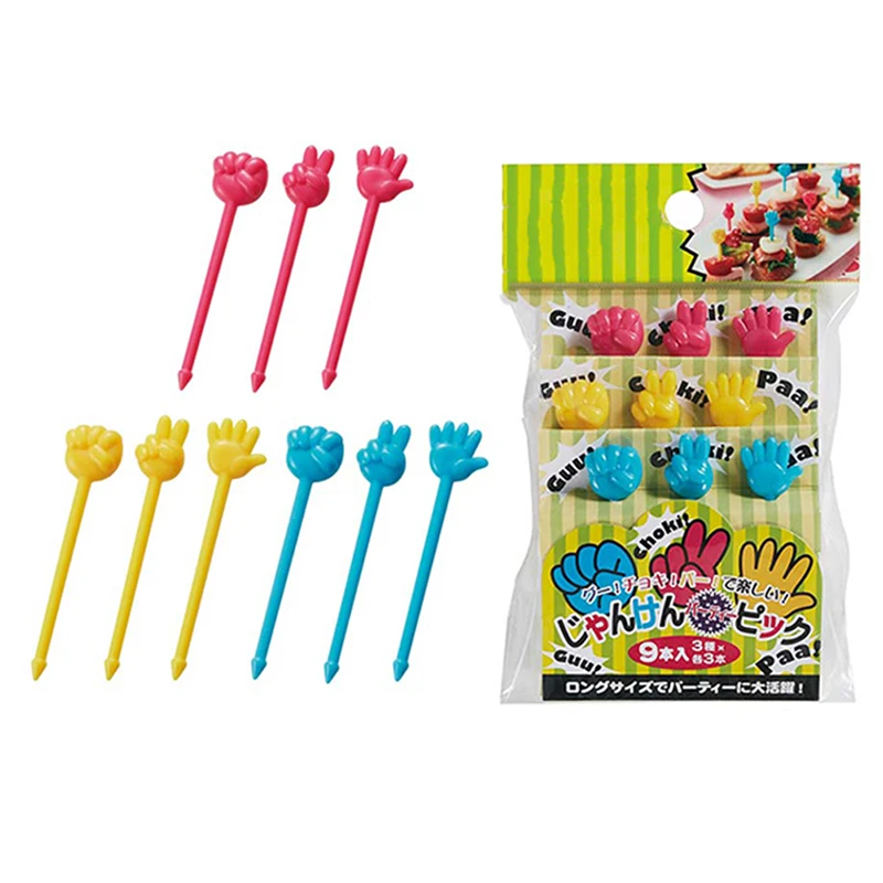 Fruit Fork Mini Cartoon Kids Cake Food Grade Plastic Fruit Toothpick Bento Lunch Bento Accessories Party Decor 12pcs fruit fork food toothpicks food picks
