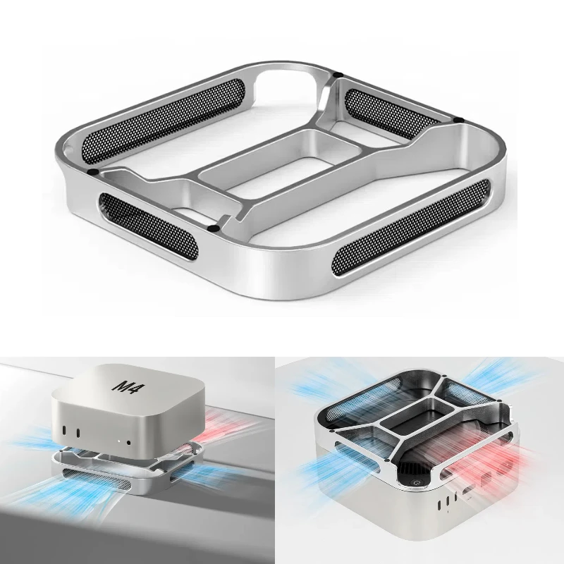 Mac mini M4/M4 Pro 용 알루미늄 데스크탑 태블릿 냉각 스탠드 브래킷 라이징 프레임 방열 브래킷 냉각 홀더 도크