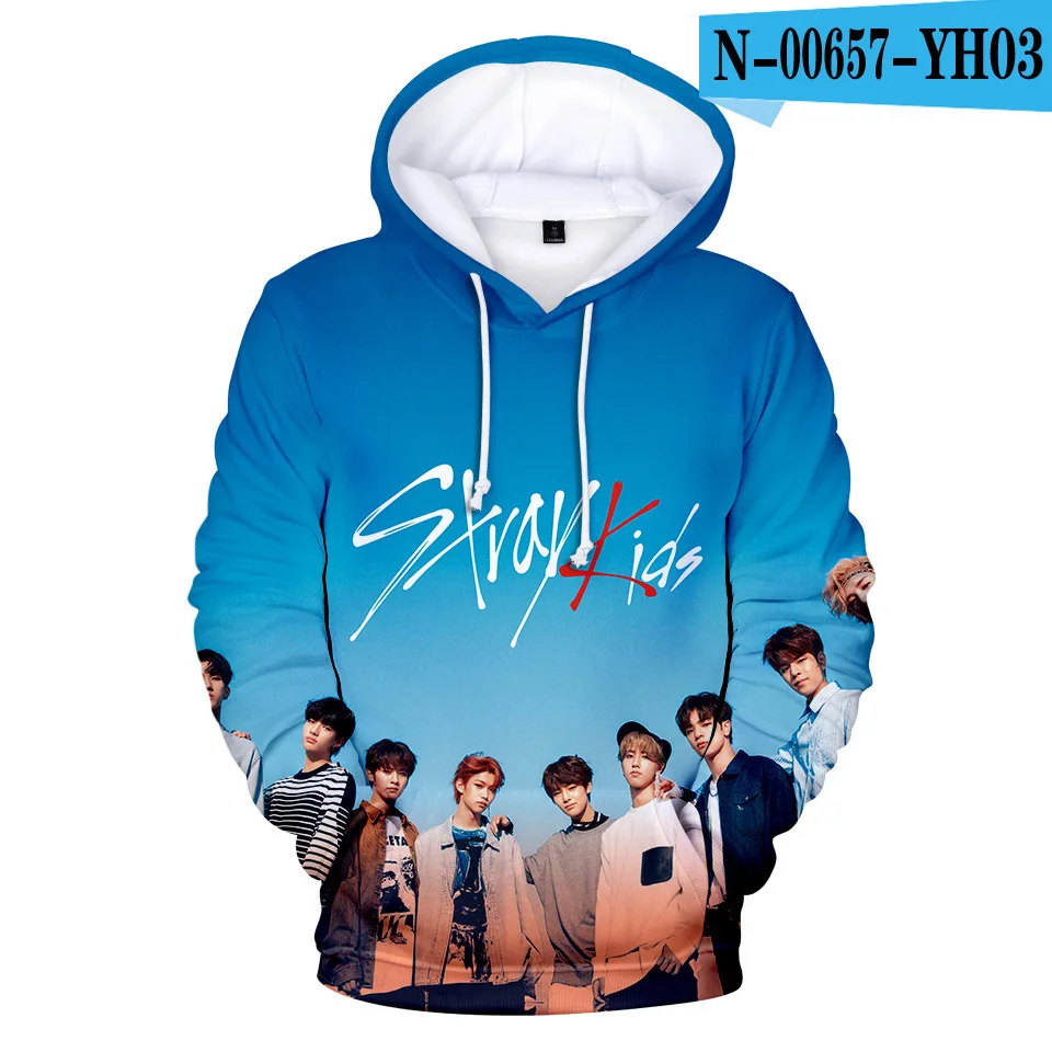 

Детские 3D толстовки Stray Kpop SKZ MAXIDENT Толстовка Kawaii 3D Толстовка фанаты в Корейском стиле поддержка их Idols Stray детская одежда фанатов