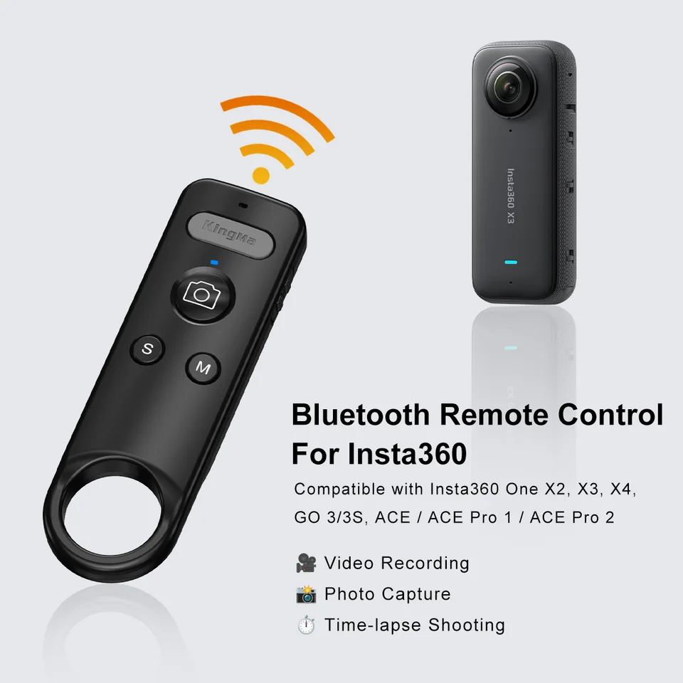 Gugxiom Telecomando Bluetooth Per Ins360 X5 X4 X3 X2 GO 3 GO 3S – Controller Otturatore Con Cinturino E Batteria 40 MAh