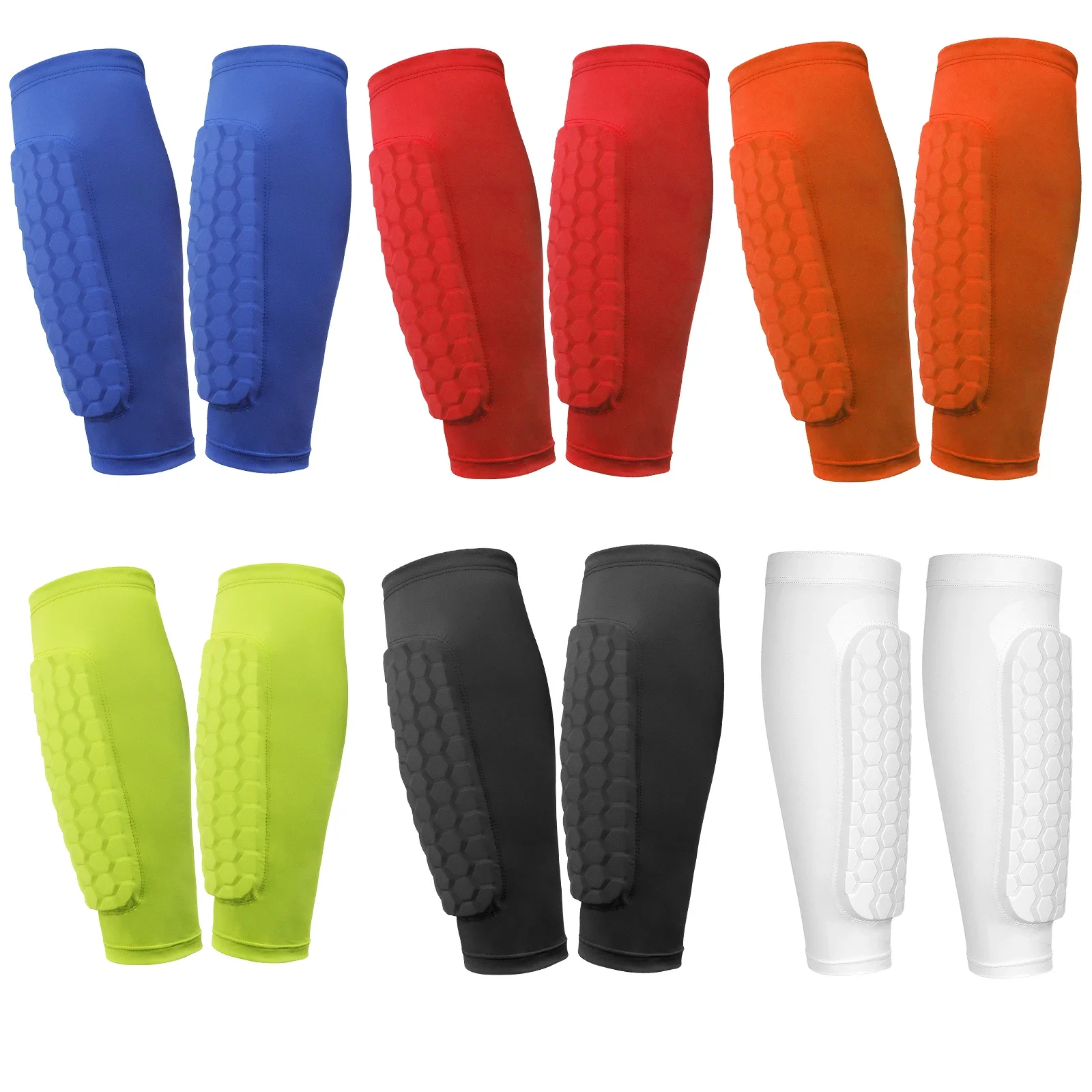 Shin Guards with Honeycomb Pads Football Shin Pads Ergonomic Lightweight Calf Protective Gear for Boys Girls Men Women