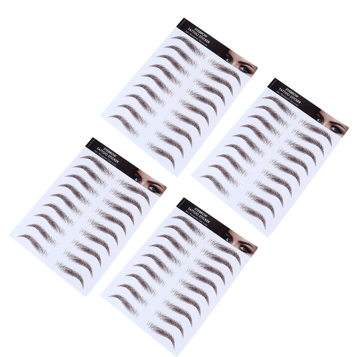 

4 Pcs Eyebrow Trimming Stickers Eyebrows Grooming Stencil Water Transfer Paper with Soy Ink False Cosmetics
