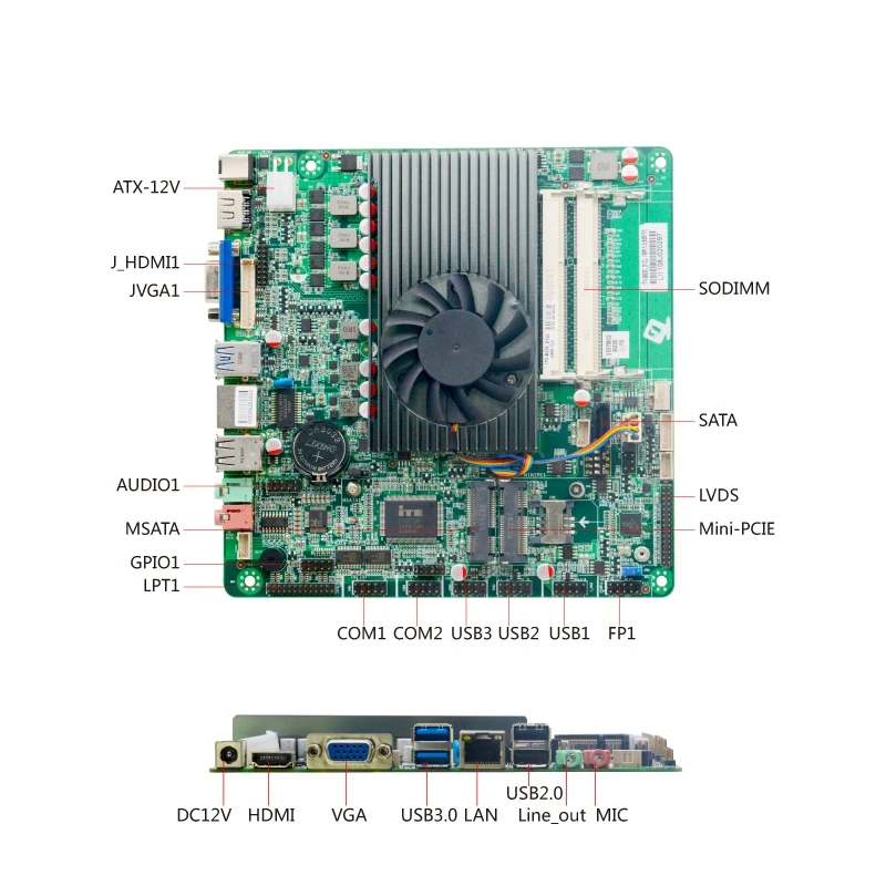 Placa base integrada industrial Intel Core i5-3317U, placa base mini itx de  alto rendimiento con