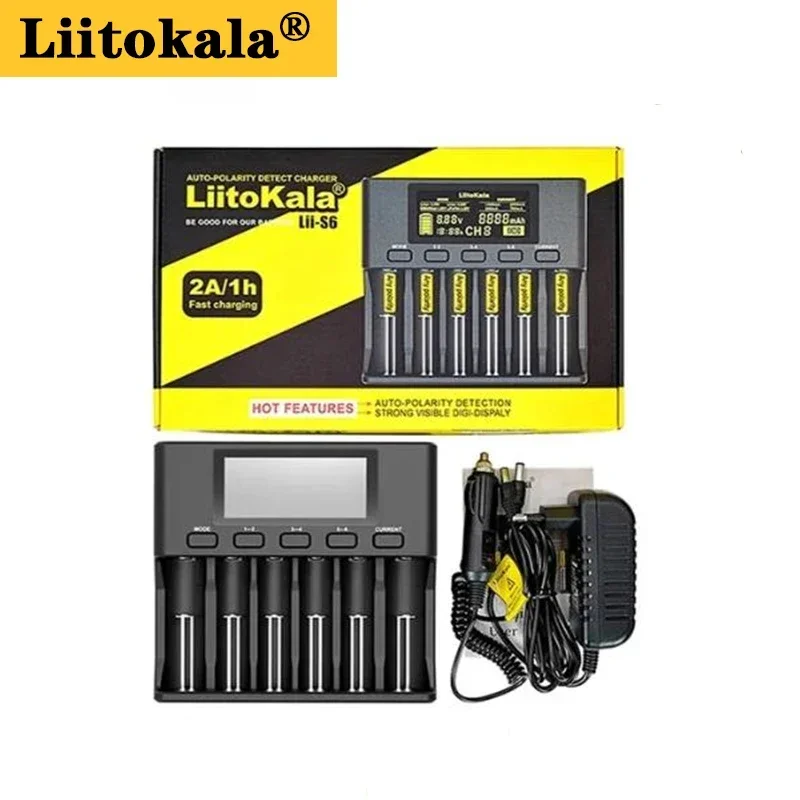 AA AAA LiitoKala 배터리 Lii-S4 Lii-S1 Lii-S2, 18650 배터리 충전기 슬롯, 자동 극성 감지 26650 21700, S6 S8 3.7V