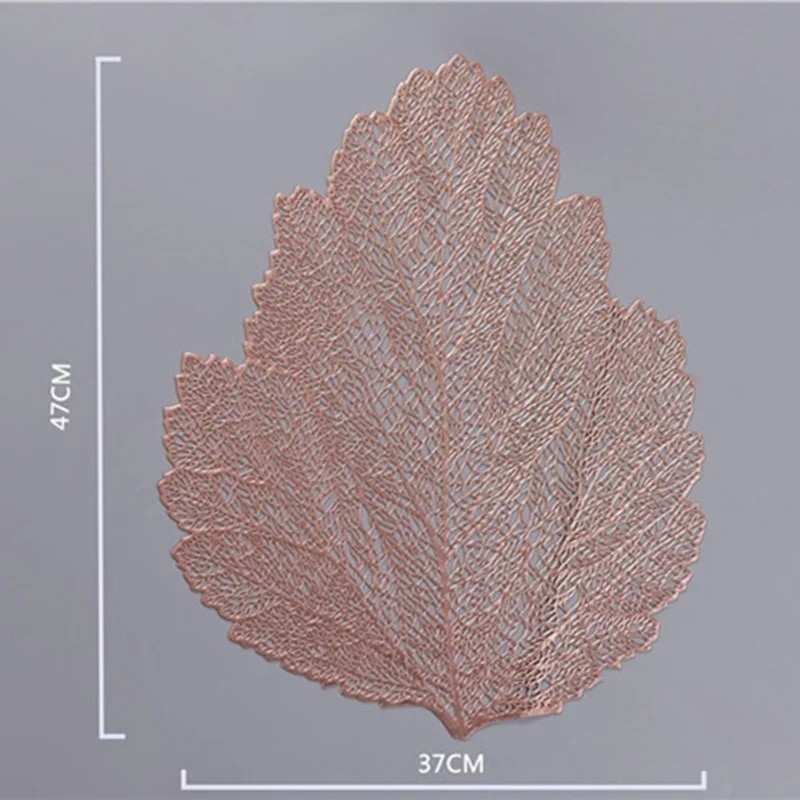 Placemat For Dining Table Coasters Leaf Simulation Plant Cup PVC Coffee Table Mats Kitchen Christmas Home Decoration