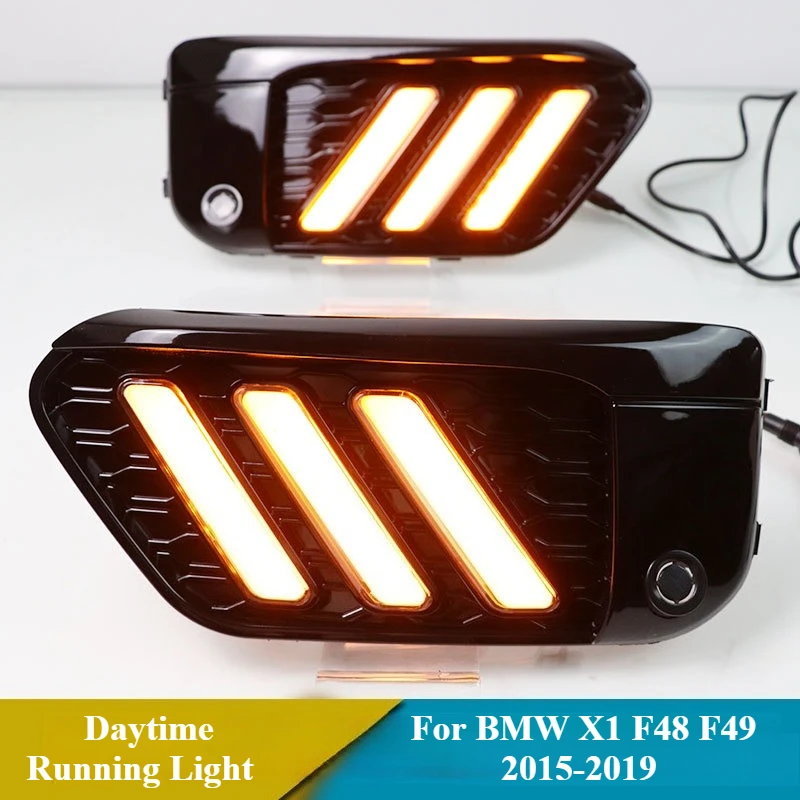 For BMW X1 F48 F49 2015-2019 Car Led Daytime Running Light Streamer Steering DRL Front Bumper Fog Lamp 12V Daylights Accessories detail image 4