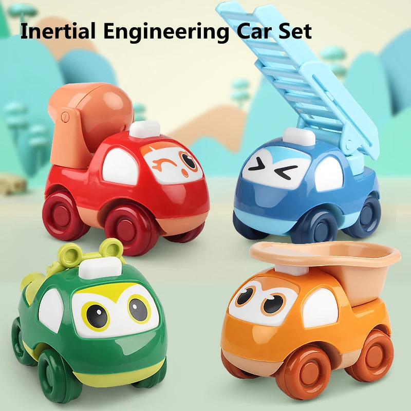 

1pc Cartoon Kids Toy Cute Inertia Car Set Anti-collision Anti-fall Inertial Engineering Work Car Children Boy and Girl Gift
