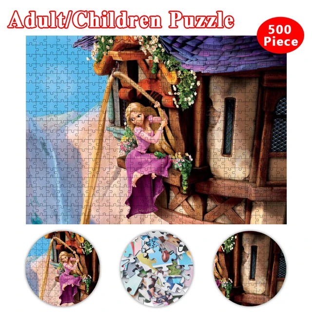 Disney princesa quebra-cabeça quebra-cabeças rapunzel e pascal jogos  puzzles disney amigos design exclusivo grande