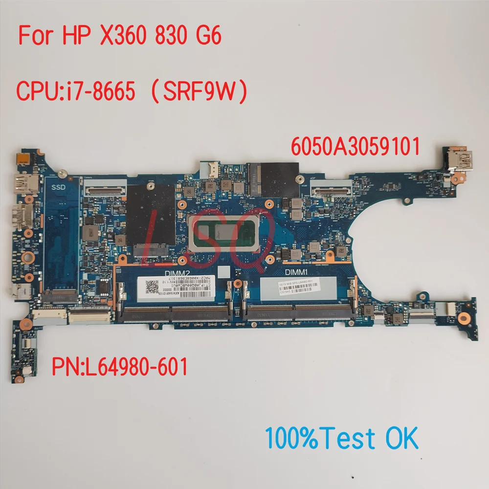 

6050A3059101 для HP ProBook X360 830 G6 материнская плата для ноутбука с процессором i5 i7 PN:L64981-601 100% ТЕСТ ОК