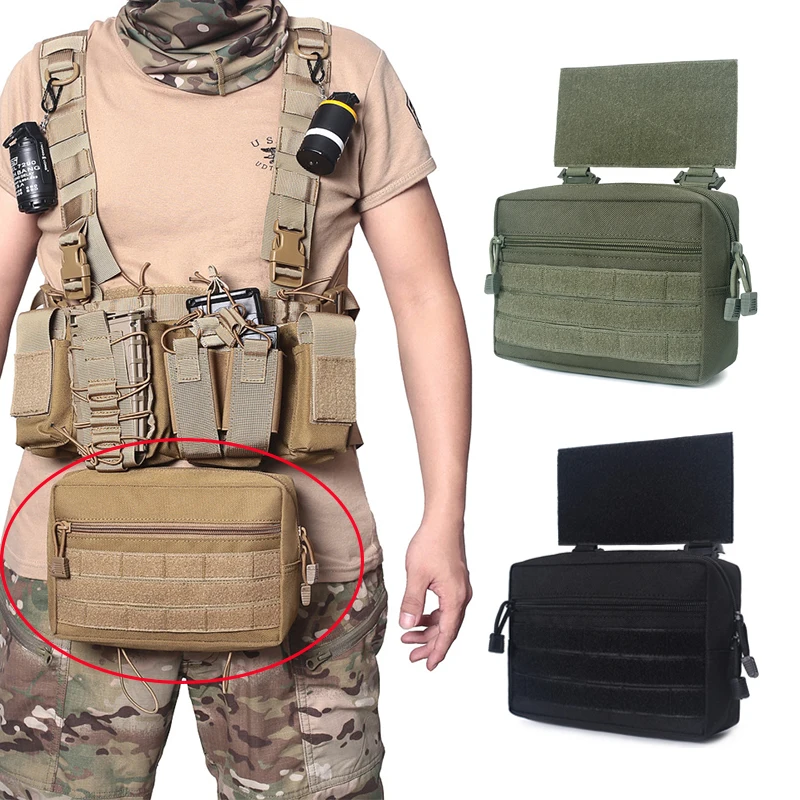 

Tactical Molle Drop Pouch Nylon Vest Sub Abdominal Pouch Men Utility Waist Bag for AVS JPC CPC Vest Chest Plate Rig Carrier Bag
