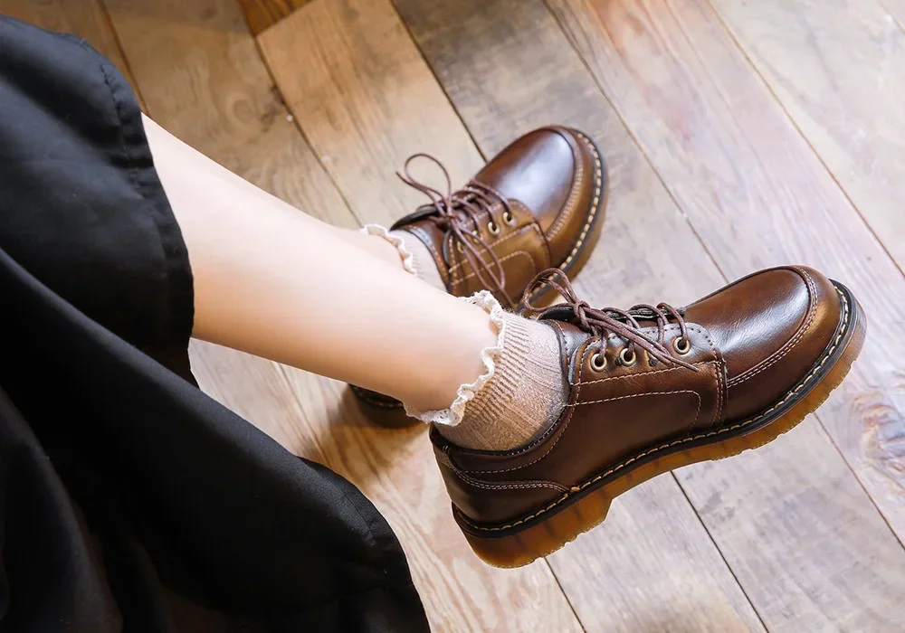 2024 New Women Oxfords Women's Shoes Ladies Leather Female