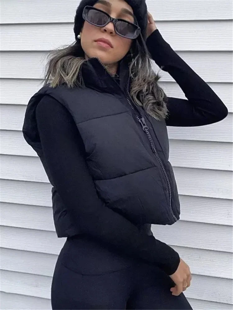 Chaleco Polar corto de doble cara para mujer, abrigo holgado para mantener  el calor, chaqueta de ocio Simple y salvaje, Otoño e Invierno - AliExpress