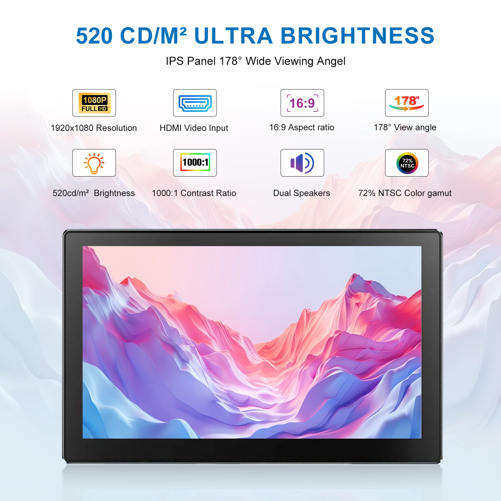 شاشة 5.7 بوصة 1920x1080 IPS محمولة من النوع C USB-...