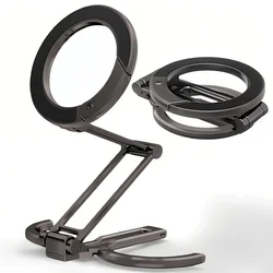 Magnetic Foldable Desk & Selfie Phone Holder Stand (Dark Grey)