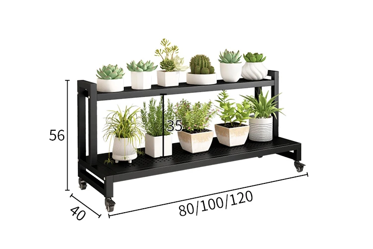 Movable Luxury Flower Shelf Balcony Tiered Wrought Iron Party Flowers Stand Table Universal Scaffale Per Piante Home Furniture