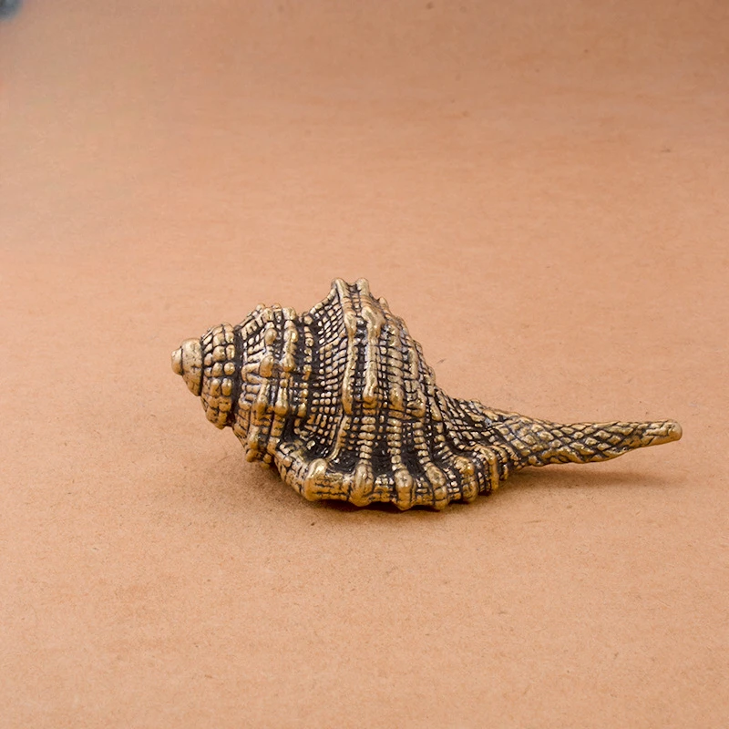 

Big Solid Brass Sea Animal whelk Miniature Ornament Cute Ocean Lives Sculpture Home Decoration Vintage Crafts