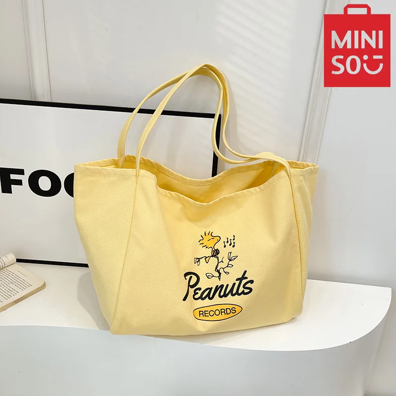 MINISO-Snoopy-Bag-Cartoon-Printed-Large-Capacity-Women-Shoulder-Bag ...