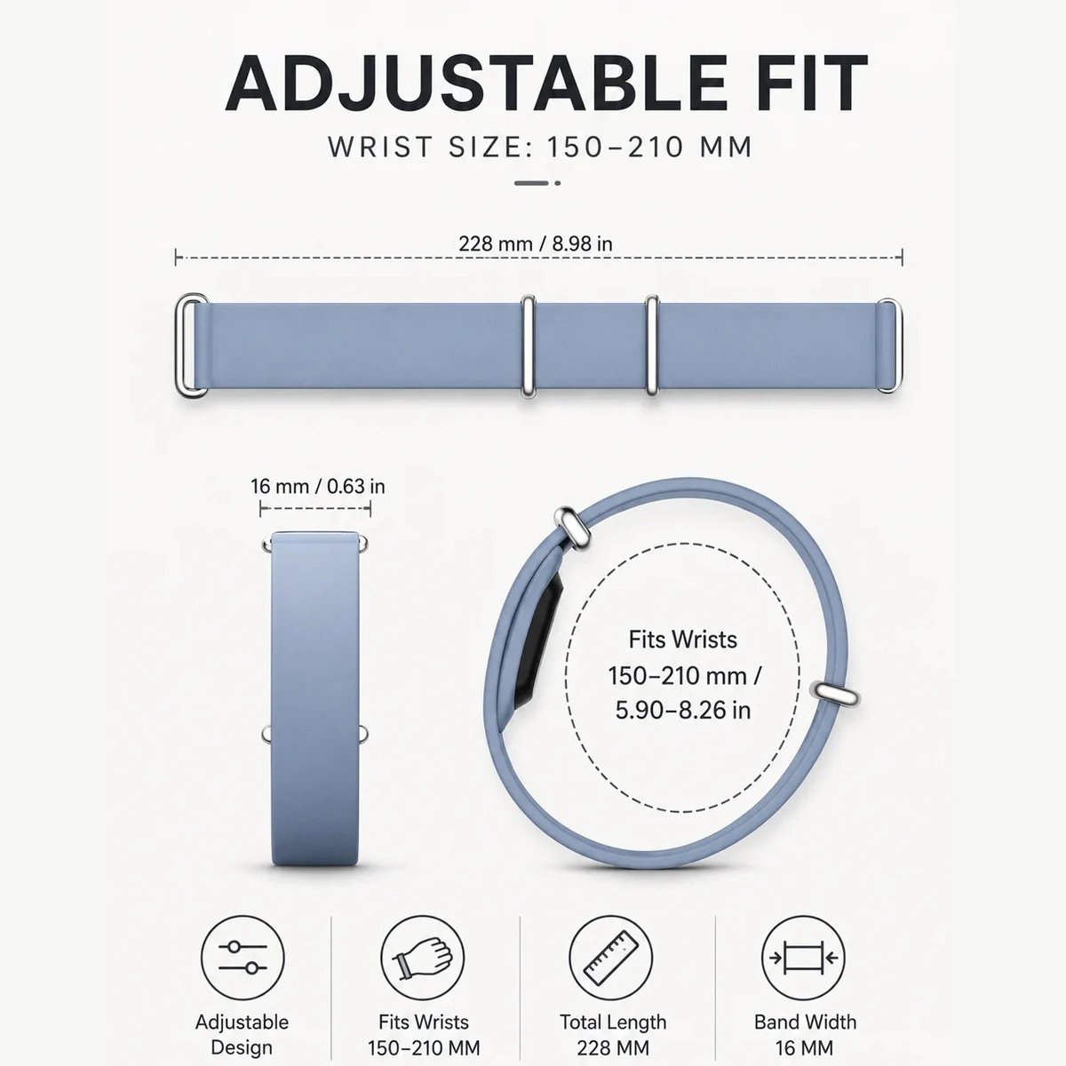 Soft Silicone Sport Fitness Wristband - Rubber Loop Strap Bracelet