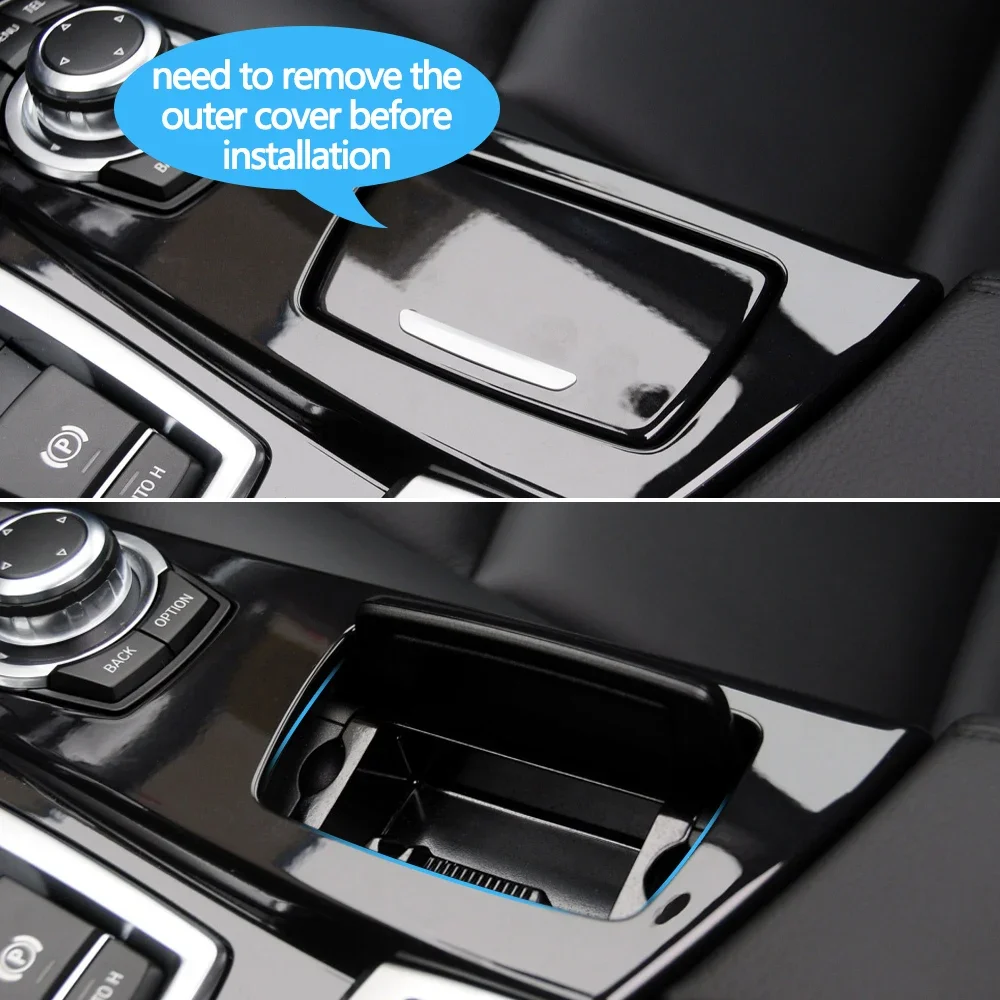 BMW 5 시리즈 F10 F18 520 523 525 528 530 535 51169206347용 프리미엄 블랙 플라스틱 센터 콘솔 재떨이 박스