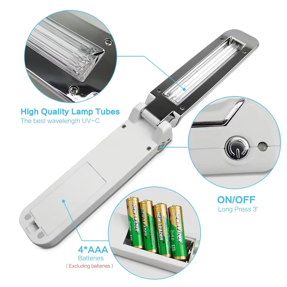 UV Sterilization Lamp Germicidal Lampe Sterilization Handheld Lamp USB Powered UV UVC Quartz Lamp Sensor Sterilization Ultraviolet Light Disinfectant uv disinfection lamp