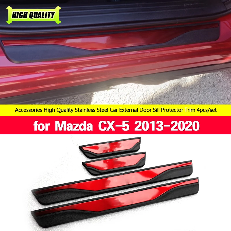 FIT For Mazda CX-5 Cx5 2013 2015 2017 2018 2020 Door Sill Scuff Plate Welcome Pedal Stainless Steel Car Styling Car Accessories