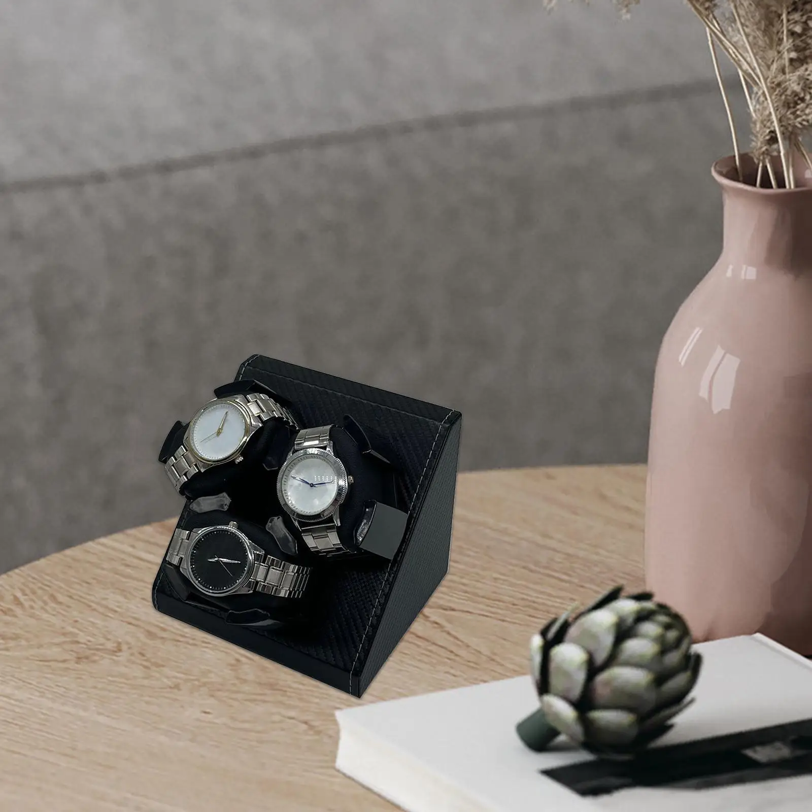 Watch Winder for Automatic Watch Carbon Fiber Styling USB Organizer Holder Motor Shaker Box Collector for Gifts Women Men